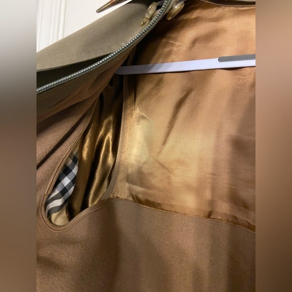 Vintage Burberry London Utility Jacket Full Zip Olive Green Linen Womens… - Picture 8 of 15